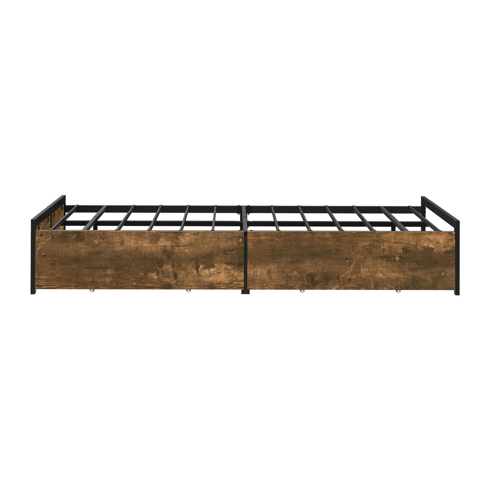 Metal Bed Frame With Storage 207x110x36cm