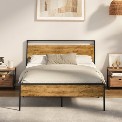 Metal Bed Frame Natural Style 213x153x99.5cm