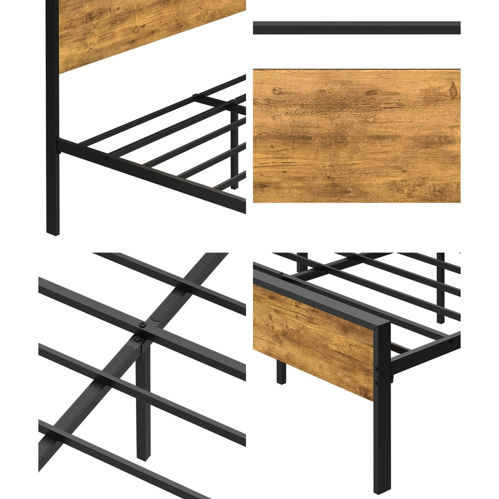 Metal Bed Frame Natural Style 213x153x99.5cm
