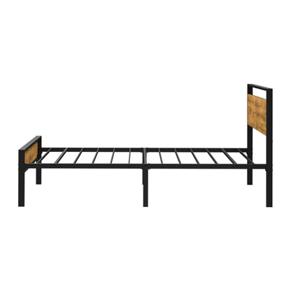 Metal Bed Frame Natural Steel 200x92x99.5cm
