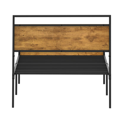 Metal Bed Frame Natural Steel 200x92x99.5cm