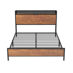 Metal Bed Frame Double & King Size with LED Headboard, USB Charging & Storage Drawers