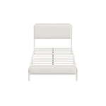 Metal Bed Frame King Single/Double/Queen Size Bedhead Boucle Fabric Beige