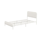 Metal Bed Frame King Single/Double/Queen Size Bedhead Boucle Fabric Beige
