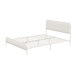 Metal Bed Frame King Single/Double/Queen Size Bedhead Boucle Fabric Beige
