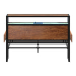 Metal Bed Frame Double Queen & King LED Storage Headboard USB Charging & 2 Drawers