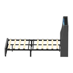 Double/King/Queen Bed Frame With LED Storage Headboard And USB Charging Ports