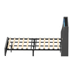 Double/King/Queen Bed Frame With LED Storage Headboard And USB Charging Ports