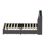 Double/King/Queen Bed Frame With Headboard RGB LED Lights USB Charging Drawer