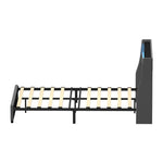 Double/King/Queen Bed Frame With LED Storage Headboard And USB Charging Ports