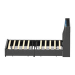 Double/King/Queen Bed Frame With Headboard RGB LED Lights USB Charging Drawer