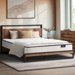 Metal Bed Frame Double King Single Queen Size Beds Platform with Mattress