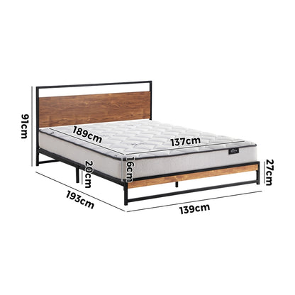 Metal Bed Frame Double Size Platform 193x139x91cm