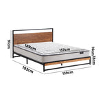 Metal Bed Frame Double King Single Queen Size Beds Platform with Mattress