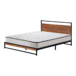 Metal Bed Frame Double King Single Queen Size Beds Platform with Mattress