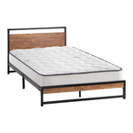 Metal Bed Frame Double King Single Queen Size Beds Platform with Mattress