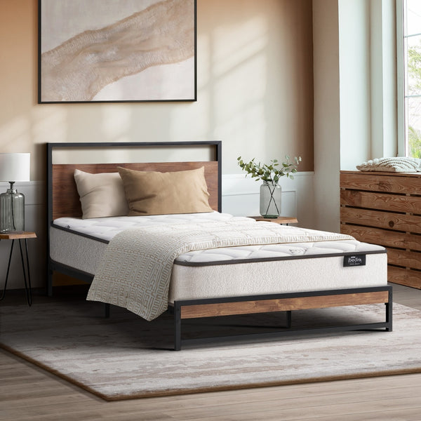  Metal Bed Frame Single Size Beds Platform with Mattress