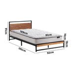 Metal Bed Frame Single Size Beds Platform with Mattress