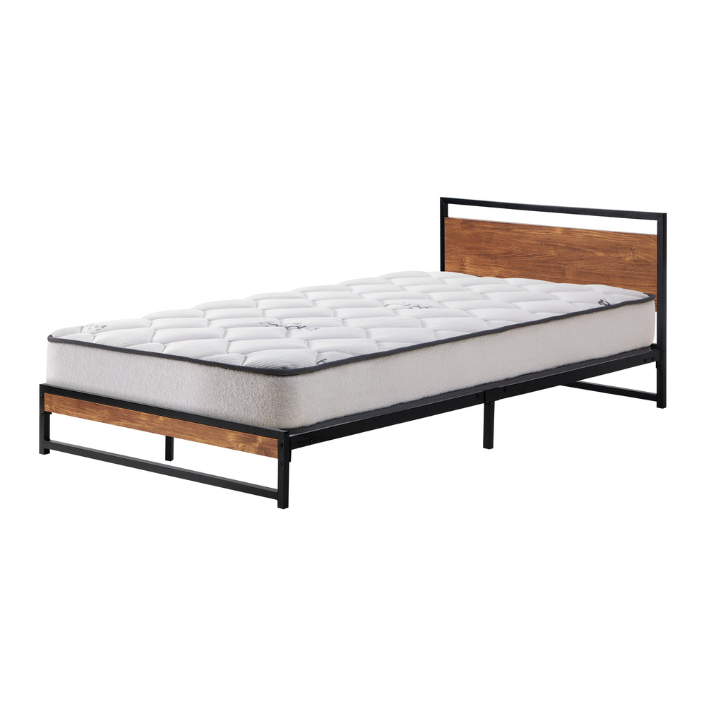 Metal Bed Frame Single Size Beds Platform with Mattress