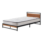 Metal Bed Frame Single Size Beds Platform with Mattress