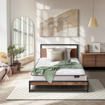 Metal Bed Frame Single Size Beds Platform with Mattress