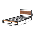 Metal Bed Frame King/Single Size Beds Platform Wood