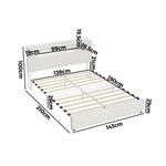 Double/King/Queen Bed Frame With LED Lights USB Charging Headboard Bedroom Furniture