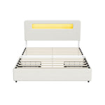 Double/Queen/King  Bed Frame With 2 Drawers LED USB Charging Headboard Bedroom Furniture