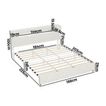 Double/King/Queen Bed Frame With LED Lights USB Charging Headboard Bedroom Furniture