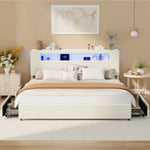 Double/Queen/King  Bed Frame With 2 Drawers LED USB Charging Headboard Bedroom Furniture