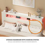 Double/Queen/King  Bed Frame With 2 Drawers LED USB Charging Headboard Bedroom Furniture
