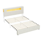 Double/King/Queen Bed Frame With LED Lights USB Charging Headboard Bedroom Furniture