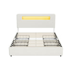 Double/Queen/King  Bed Frame With 2 Drawers LED USB Charging Headboard Bedroom Furniture