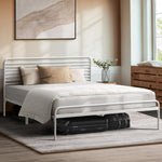 Metal Bed Frame Size Platform White