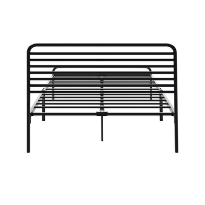 Double/Queen/King Single Metal Bed Frame Railing-style Black