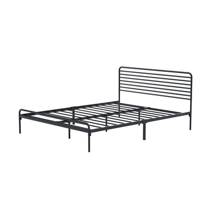Double/Queen/King Single Metal Bed Frame Railing-style Black
