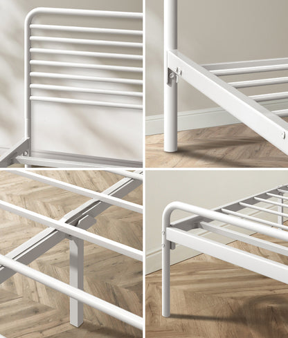 Metal Bed Frame Size Platform White