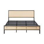 Metal Bed Frame All Sizes with Rattan Board