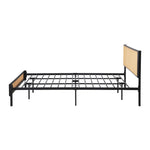 Metal Bed Frame All Sizes with Rattan Board