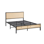 Metal Bed Frame All Sizes with Rattan Board