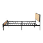 Metal Bed Frame All Sizes with Rattan Board