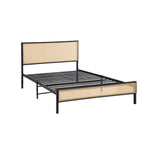 Metal Bed Frame All Sizes with Rattan Board