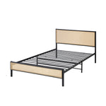 Metal Bed Frame All Sizes with Rattan Board