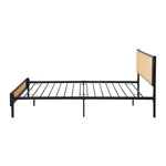 Metal Bed Frame All Sizes with Rattan Board