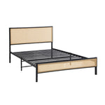 Metal Bed Frame All Sizes with Rattan Board