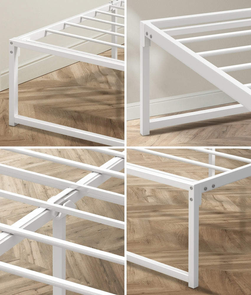 Metal Bed Frame Double/Queen Size Bed Base White