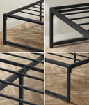 Metal Bed Frame King Size Beds Base Platform Black/White