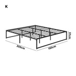 Metal Bed Frame King Size Beds Base Platform Black/White