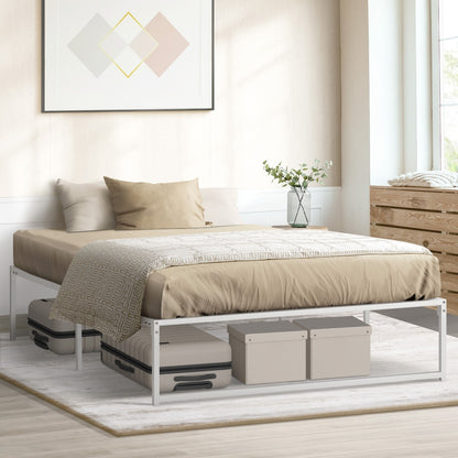 Metal Bed Frame Double/Queen Size Bed Base White