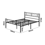 Metal Bed Frame Double & Queen Size Bed Base Platform Black SIS